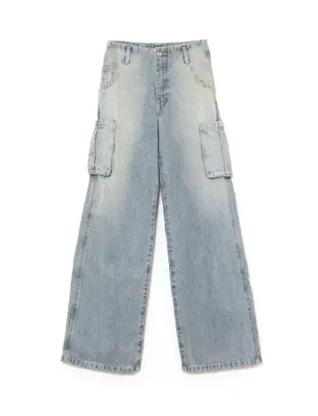 andmary Back ribbon denim cargo pants