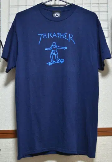 THRASHER 네이비 T셔츠 스케이트보드