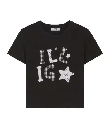 ILLIGO Check 아플리케 루즈 크롭 티셔츠