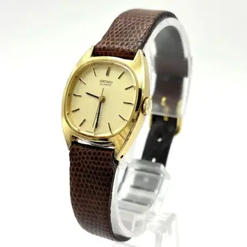 작동품 SEIKO 여성용 손목시계 2621-5080 골드 가죽