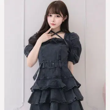 pium 티어드 프릴 미니 원피스