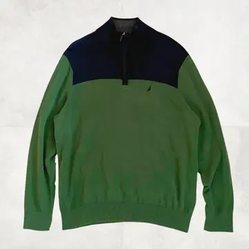 NAUTICA 노티카 하이넥 하프 지퍼 코튼 니트 스웨터 M
