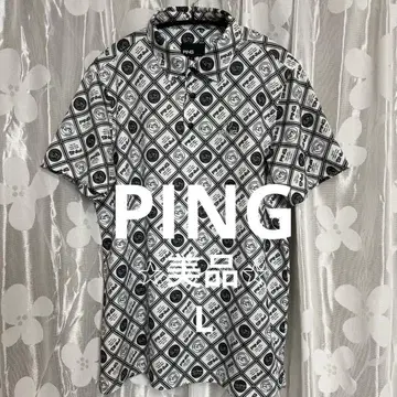 PING 기하학 패턴 남성용 피케 셔츠