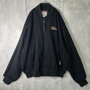 USA 빈티지 블루종 자수 벨로아 블랙 2XL