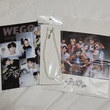 StrayKids WEGO 펄 목걸이 미개봉 쇼핑백 책자 2