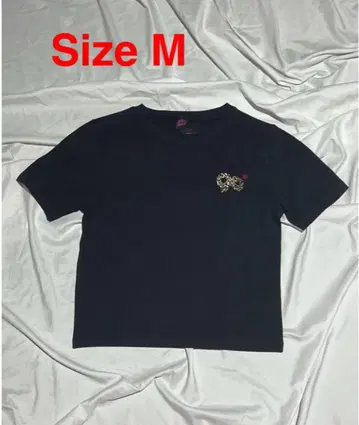 90 Logo Girl Tee Black Yellow Leopard M