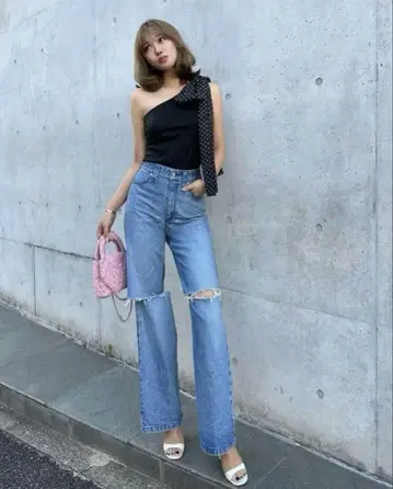sheller 셰리에 OKAYAMA Crash flare denim
