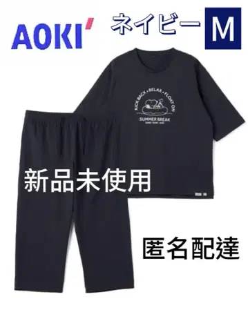 AOKI & PEANUTS 콜라보 리커버리 의류 세트 스누피 네이비 m