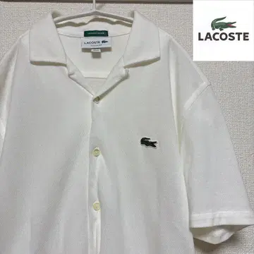 레어 LACOSTE 화이트 피케 셔츠 반팔 셔츠