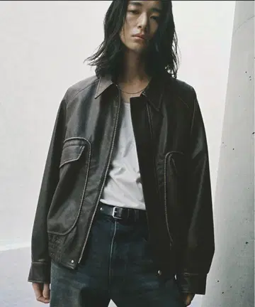 [ WYM LIDNM ] 플라이트 자켓 블루종 빈티지 차콜 M