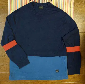 레어 폴 스미스 컬러 패널 크루넥 니트 XL