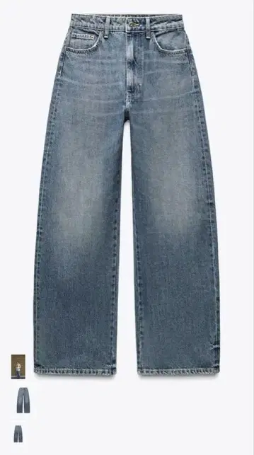 미사용 새상품 ZARA 자라 미드 라이즈 배기 데님 팬츠 34