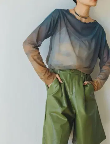 sahara 시어 탑 See Through Cutsew Dusk sky