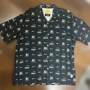 올 패턴 XLARGE FR2 오픈 카라 셔츠 BLACK