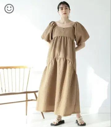 Ray BEAMS 퍼프 슬리브 2way 원피스