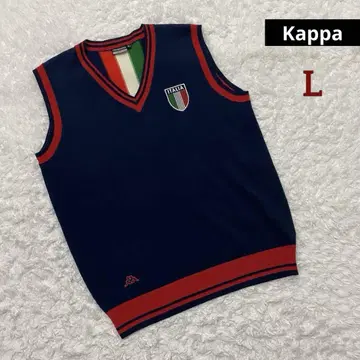카파 Kappa 니트 베스트 이탈리아 울 30% 자수 로고 L