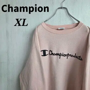 Champion 맨투맨 XL 핑크 자수 로고