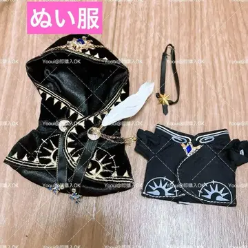 봉제 인형 의류 10cm 모자 망토 블랙
