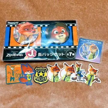 닉 와일드 주토피아 와펜 씰 세트 디즈니 캔뱃지
