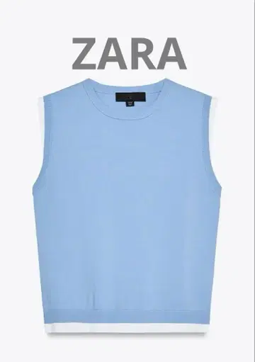 택 포함 새상품 ZARA 더블 레이어 니트 탑
