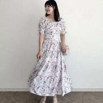 An MILLE Flower 개더 티어드 OP