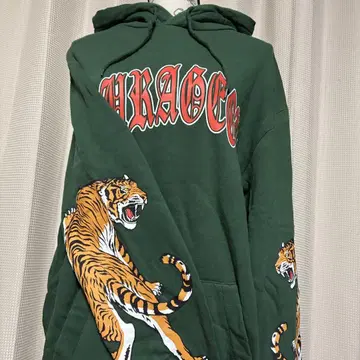 호랑이 타이거 트레이너 후드 미도리 그린 긴팔 후드티