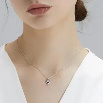 KRKC&CO 여성용 물방울 모이사나이트 펜던트 목걸이