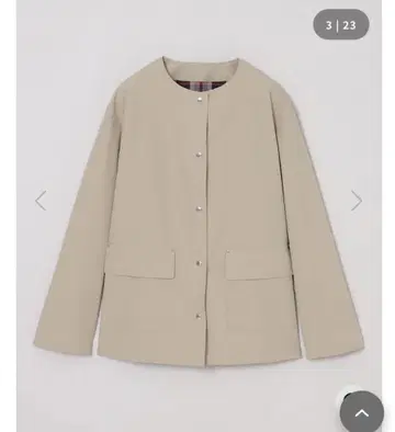 레인 웨더 크로스 노카라 미들 자켓
