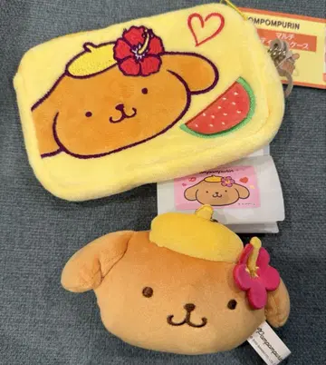 산리오 폼폼푸딩 푸딩 일광화상 시마무라 봉제 인형 참 파우치