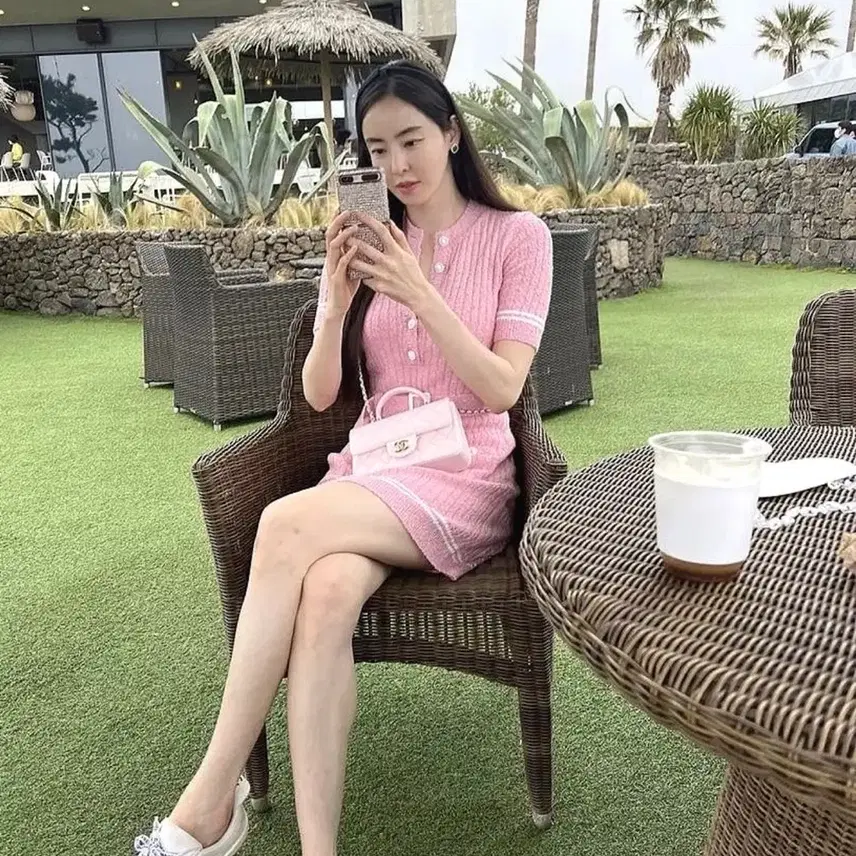 샤넬 뉴미니 탑핸들 한정판핑크백 내장칩 사진 5
