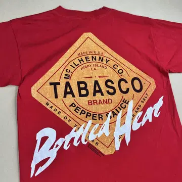 90년대 TABASCO 티셔츠 레드 백 프린트 빈티지 레어