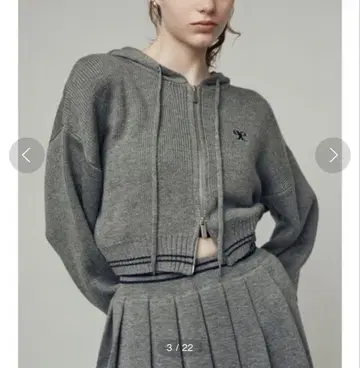 [ EMODA ] 츄즈 니트 후드 가디건 츄즈 플리츠 니트 미니 스커트