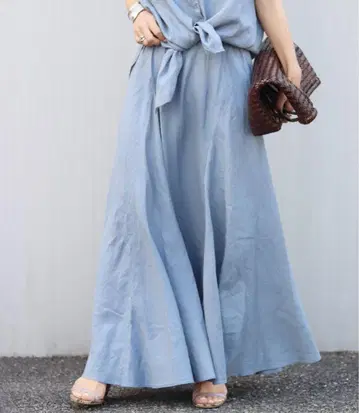 새상품급 플라주 plage Linen Flared 스커트 38