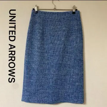 UNITED ARROWS 타이트 스커트 트위드 블루 계열 사이즈 36