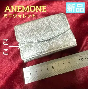 새상품 ANEMONE 미니 지갑 실버 소가죽 가죽 지갑 미니 지갑