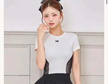 Darich DD 로고 사이드 레이스 T셔츠