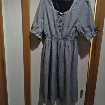 유메텐보 디어마이러브 체크 반팔 원피스