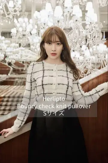 Herlipto Bouncy check knit pullover