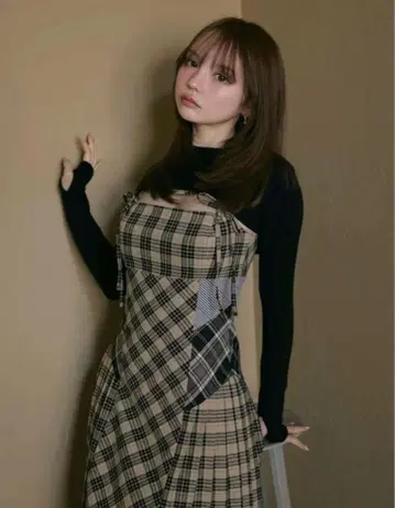 andmary Nadia 체크 long dress 체크 원피스