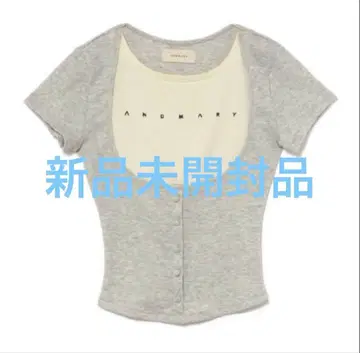 andmary 앤드마리 Mary logo tops gray