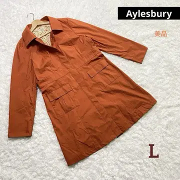 Aylesbury 앨리스버리 롱 코트 오렌지 꽃무늬 방풍 방수
