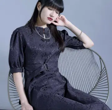ellno de Mavie 차이나 자카드 원피스 엘르노데메비