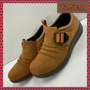 22.5cm 새상품 셔링 스니커즈 여성 신발 폭넓은 슬립온 카멜