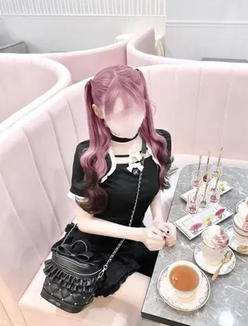 HONEY MEW 초커 더블 리본 상의 F