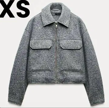 ZARA 부클레 크롭 자켓 그레이 XS