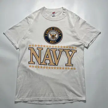80년대 소피 US NAVY USA 빈티지 티셔츠 화이트 L 7008