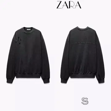ZARA 데미지 가공 오버사이즈 스웨트 셔츠