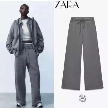 ZARA 스트레이트 레그 플러시 저지 팬츠