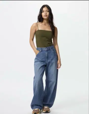 유니클로 UNIQLO 배기 커브 청바지 67 블루 사이즈 26