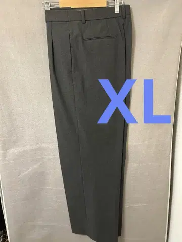 유니클로 턱 와이드 팬츠 그레이 XL